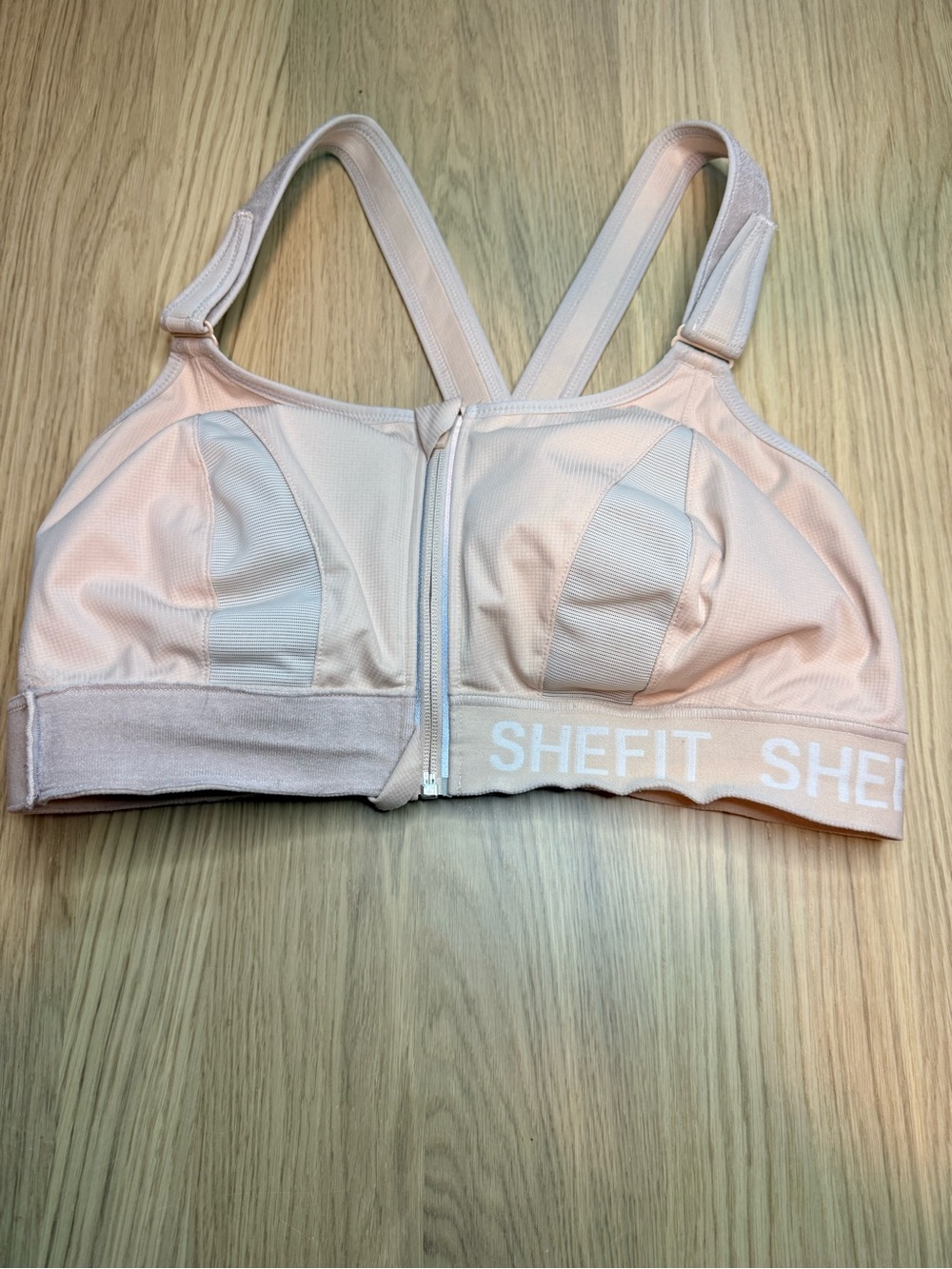 SHEFIT High Impact Front Zipper Adjustable Straps Sports Bra Pink Size 3 Luxe - Picture 5 of 9